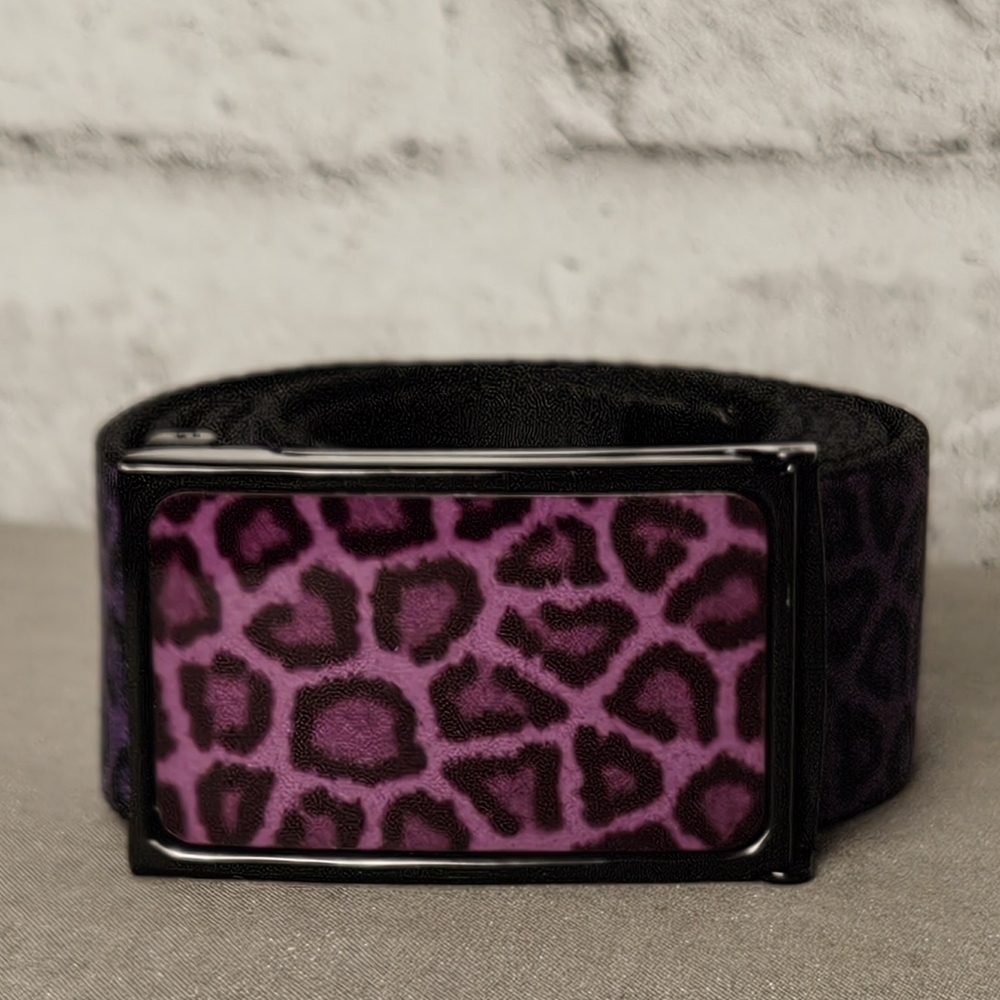 Buckle-Down Women's Purple Leopard Print Belt